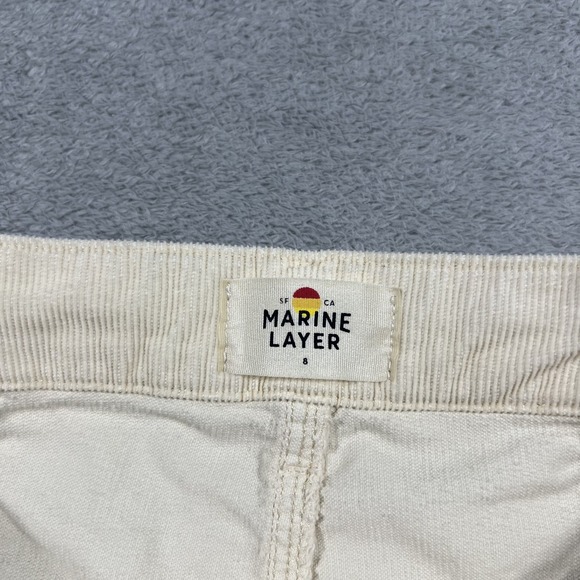 Marine Layer Corduroy Pants Womens 8 Wide Leg Cream Button Fly High Rise - Picture 7 of 14